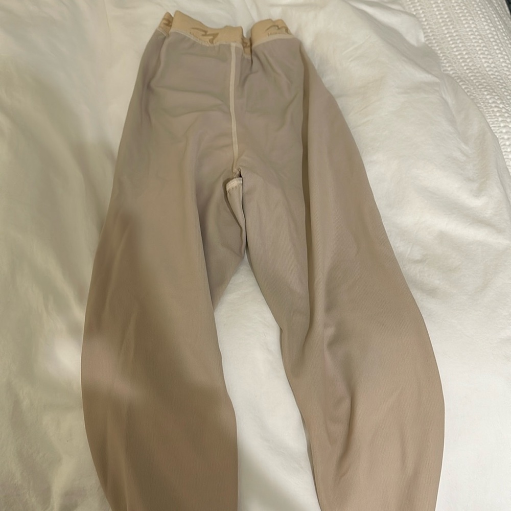 Marena- Beige Small, high waist zipperless calf length compression garment
